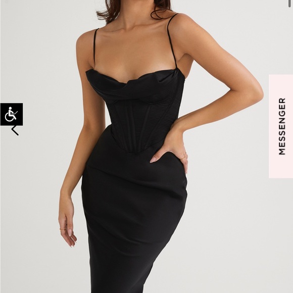 House of CB Charmaine Black Corset Maxi Dress - Picture 2 of 3